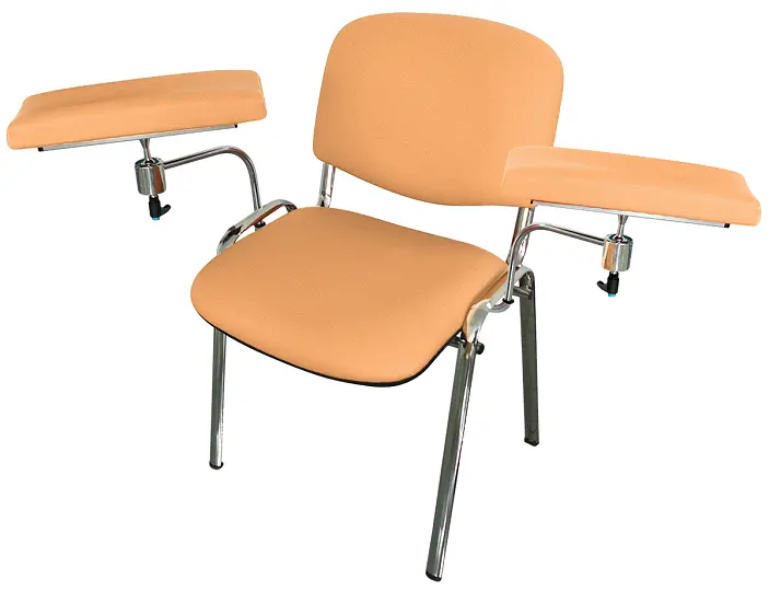 OZC - 02 židle odběrová s dvěma područkami, koženka HOLY P1 - koženka meruňková